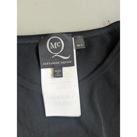 McQ BY ALEXANDER MCQUEEN Long-sleeve Mesh BODY-CON DRESS Sz XS/S Black #FC501 - Picture 12 of 13